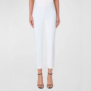 AKRIS PUNTO FRANCA TECHNO-COTTON PANTS RETAILS $495 SIZE 12 WHITE